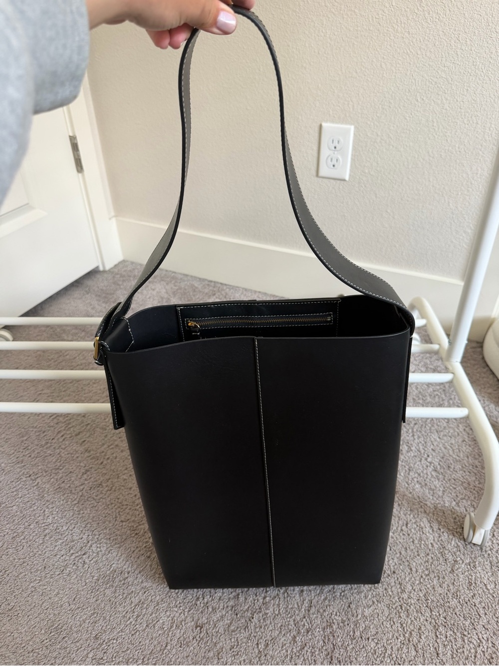Banana Republic Black Structured Shoulder Tote